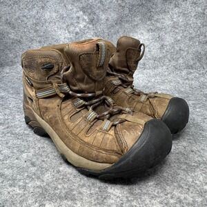 KEEN Targhee II Mid Waterproof Leather Hiking Trail Boots Womens Size 7 Brown